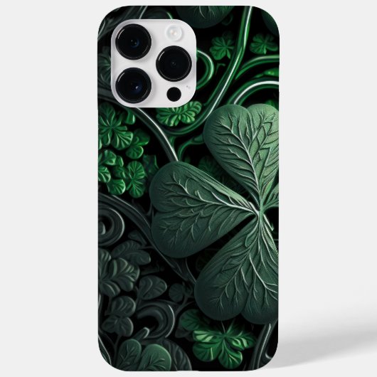 DUNKELE GREEN IRISH-KLEEBLATT ANGEBEN Case-Mate iPhone HÜLLE (Rückseite)