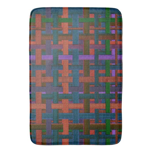 Dunkelfarben "kariert" im Stoff- oder Leinwand-Loo Badematte (Vorderseite Vertikal)