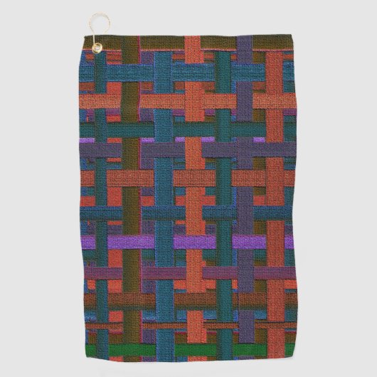 Dunkelfarben "kariert" im Stoff- oder Leinwand-Loo Golfhandtuch (Vorderseite)