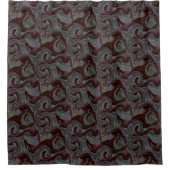 Dunkelfarbene, geschnitzte Spiralteile und glühend Duschvorhang (Vorderseite)