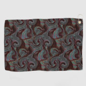 Dunkelfarbene, geschnitzte Spiralteile und glühend Golfhandtuch (Horizontal)