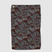 Dunkelfarbene, geschnitzte Spiralteile und glühend Golfhandtuch (Vorderseite)