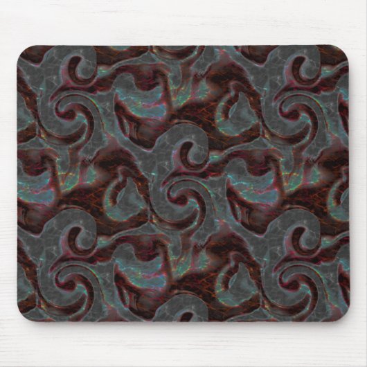 Dunkelfarbene, geschnitzte Spiralteile und glühend Mousepad (Vorne)