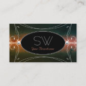 Dunkelfarbige Verzierte Sparkling-Diamanten-Monogr Visitenkarte (Vorderseite)