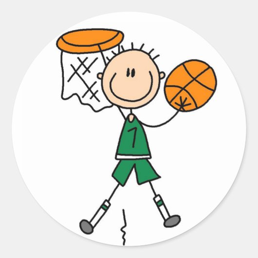 Dunkelfärbung des Basketball-Sticker Runder Aufkleber (Vorderseite)