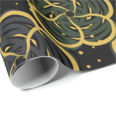 Dunkelfärbungsmuster mit Blumenziermuster Geschenkpapier (Rolleneckpunkt)