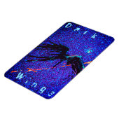 Dunkelflügelige Figur, die über den Weltraum flieg Magnet (Linke Seite)