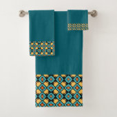 Dunkelgelb aquamarin badhandtuch set (Insitu)