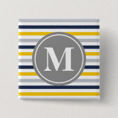 Dunkelgelb-Streifen-Monogramm Button (Vorderseite)