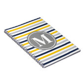 Dunkelgelb-Streifen-Monogramm Notizblock (Rechte Seite)