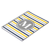 Dunkelgelb-Streifen-Monogramm Notizblock (Linke Seite)