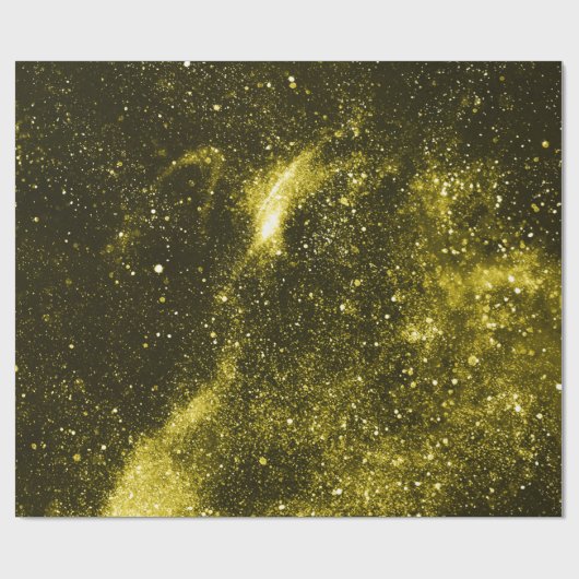 Dunkelgelbe abstrakte Galaxie Geschenkpapier (Flach)