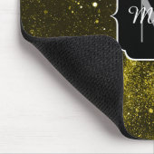 Dunkelgelbe abstrakte Galaxie Monogram Mousepad (Ecke)