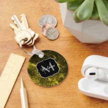 Dunkelgelbe abstrakte Galaxie Monogram Ping Po