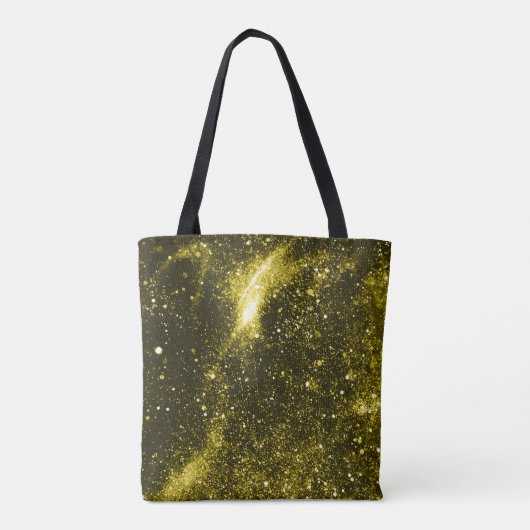 Dunkelgelbe abstrakte Galaxie Monogram Tasche (Rückseite)