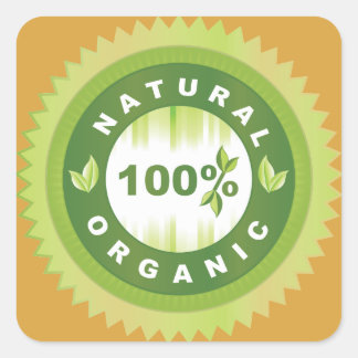 Dunkelgelbe Aufkleber für Bio Lebensmittel