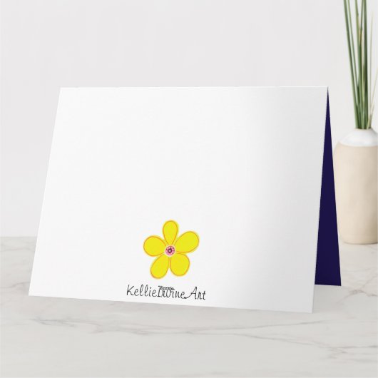 Dunkelgelbe Blume Karte (Rückseite)