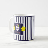 Dunkelgelbe Blumen Tasse (Vorderseite Links)