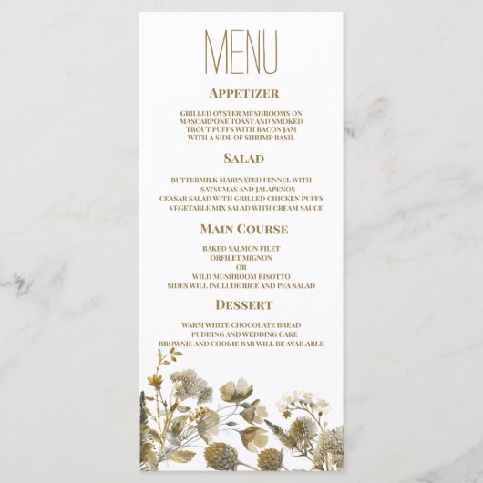 Dunkelgelbe Elfenbeinblütenkarte Programm (Vorderseite)