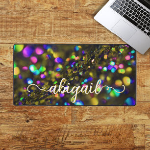 Dunkelgelbe Funkeln Schreibtischunterlage