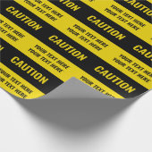 Dunkelgelbe schwarze Vorsichtsschilder Geschenkpapier (Ecke)