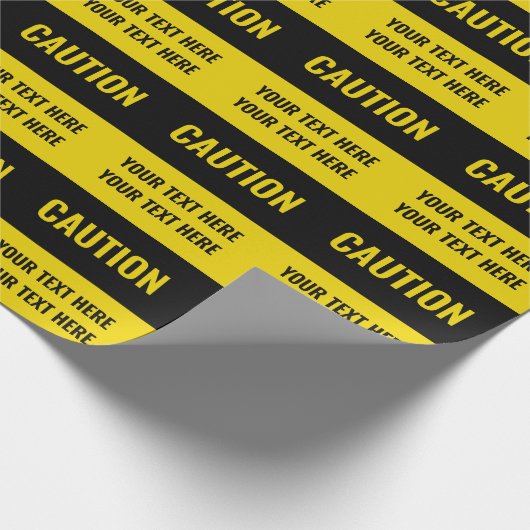 Dunkelgelbe schwarze Vorsichtsschilder Geschenkpapier (Ecke)