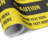 Dunkelgelbe schwarze Vorsichtsschilder Geschenkpapier (Rolleneckpunkt)