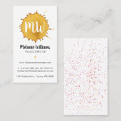 Dunkelgelbe Wasserfarbe - Monogram-Visitenkarte Visitenkarte (Vorne/Hinten)