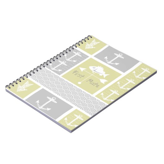 Dunkelgelber Anchor Fish Weather Vane Notizblock (Linke Seite)