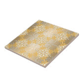 Dunkelgelbes Golddamastmuster Fliese (Seite)