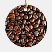 Dunkelgeröstete Kaffeebohnen Keramik Ornament (Vorne)