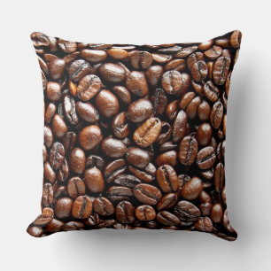 Dunkelgeröstete Kaffeebohnen Kissen