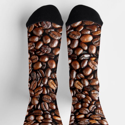 Dunkelgeröstete Kaffeebohnen Socken (Oben)
