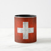 Dunkelgestrichene Keramik mit Schweizer Flagge Tasse (Zentrum)