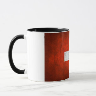 Dunkelgestrichene Keramik mit Schweizer Flagge Tasse