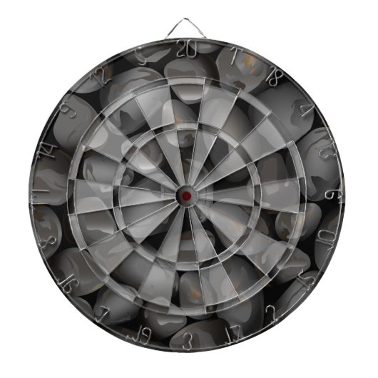 Dunkelglänzende Kies Dartscheibe (vorne)