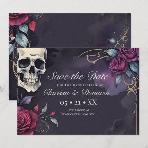 Dunkelgoher Skull & Rose Elegante Handhabung Save The Date