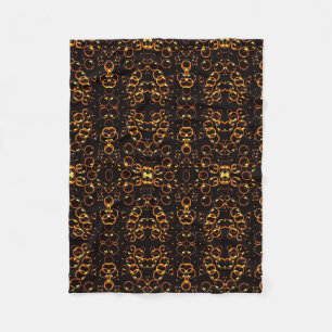 Dunkelgold verziertes Damastmuster-Fleece-Decke Fleecedecke