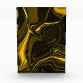 Dunkelgolden und gelb Kurven oder Wellen. Fotoblock (Vorderseite)