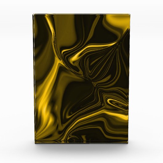 Dunkelgolden und gelb Kurven oder Wellen. Fotoblock (Vorderseite)