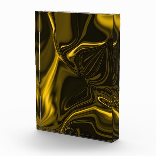 Dunkelgolden und gelb Kurven oder Wellen. Fotoblock (Rechts)