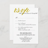 Dunkelgoldene Gala-Veranstaltung - elegante UAWG RSVP Karte (Vorne/Hinten)