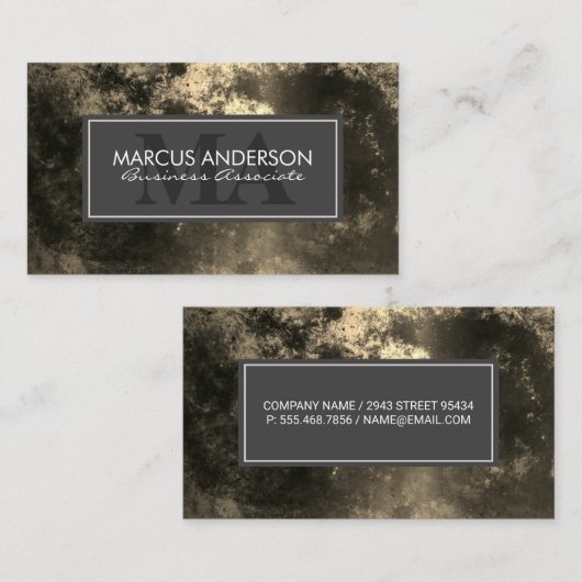 Dunkelgoldener Texturhintergrund Terminkarte (Vorne/Hinten)