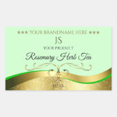 Dunkelgoldfarbene Glamour-Dekoration Rechteckiger Aufkleber (Vorderseite)