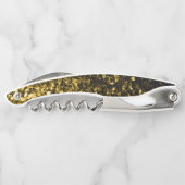 Dunkelgoldfarbene Imitate Glitzer Glitzern Monogra Kellnermesser (Rückseite)