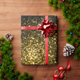 Dunkelgoldgelbe Imitate Glitzer Glitzern Geschenkpapier