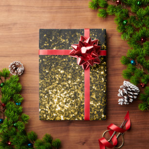 Dunkelgoldgelbe Imitate Glitzer Glitzern Geschenkpapier