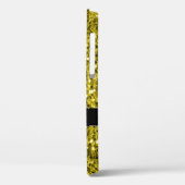 Dunkelgoldgelbe Imitate Glitzer Glitzern Monogram Case-Mate iPhone Hülle (Rückseite / Links)