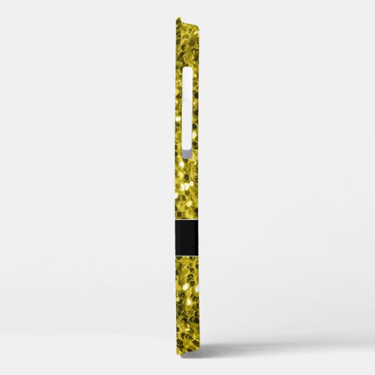 Dunkelgoldgelbe Imitate Glitzer Glitzern Monogram Case-Mate iPhone Hülle (Rückseite / Links)