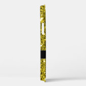 Dunkelgoldgelbe Imitate Glitzer Glitzern Monogram Case-Mate iPhone Hülle (Rückseite / Rechts)